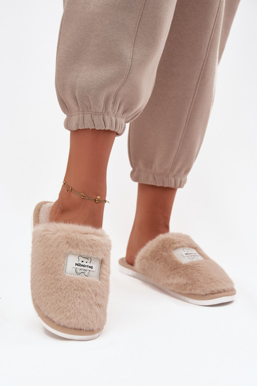 Home Shoes Ladies Furry Beige Maelis Home Shoes Ladies Furry Beige Maelis