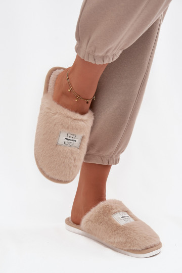 Home Shoes Ladies Furry Beige Maelis 2