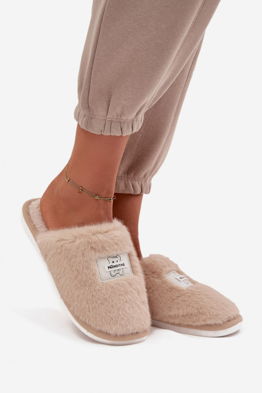 Home Shoes Ladies Furry Beige Maelis Home Shoes Ladies Furry Beige Maelis