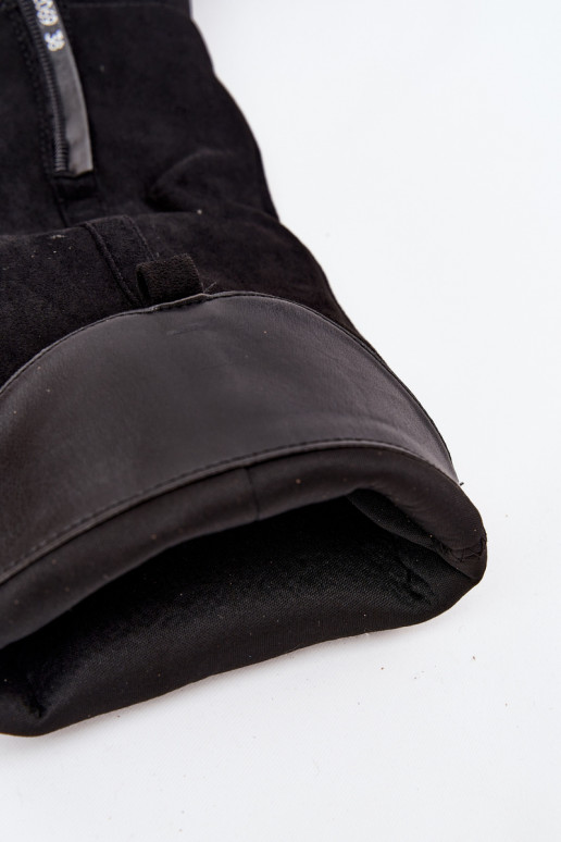 Women's Boots on Heel with Eco Suede Black Prisca