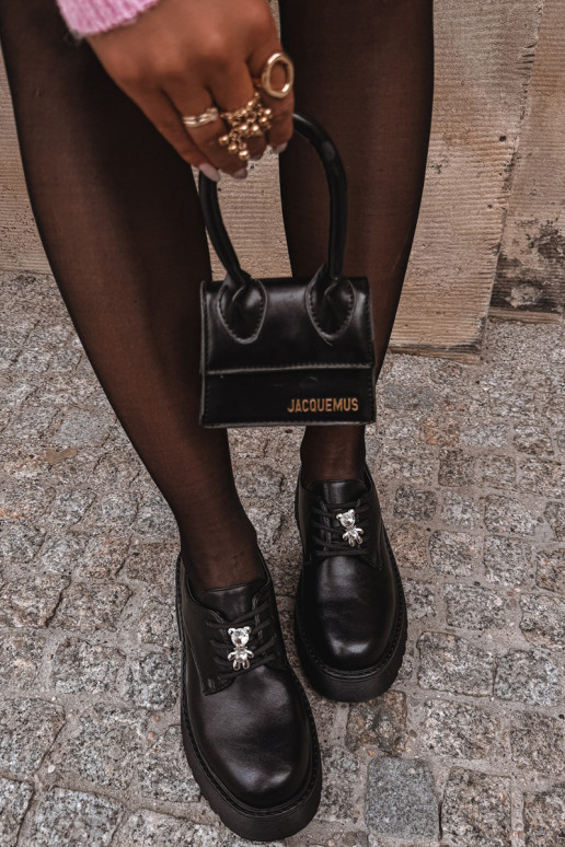 Women's Loafers with Buckle Eco Leather Black Laurea Women's Loafers with Buckle Eco Leather Black Laurea