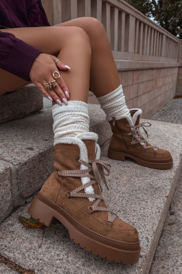 Women's Snow Boots With Fur Camel Irmara