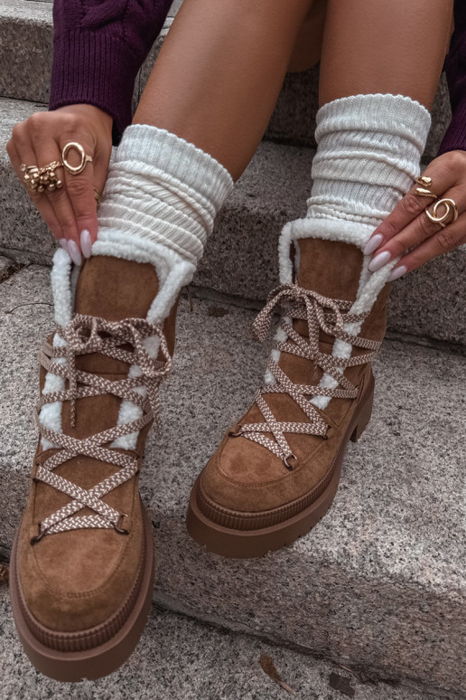 Women's Snow Boots With Fur Camel Irmara