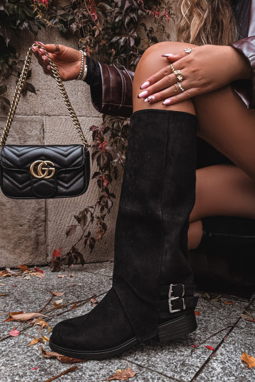 Ocieplane Kozaki DamskiewithKlamrami Czarne Umbria