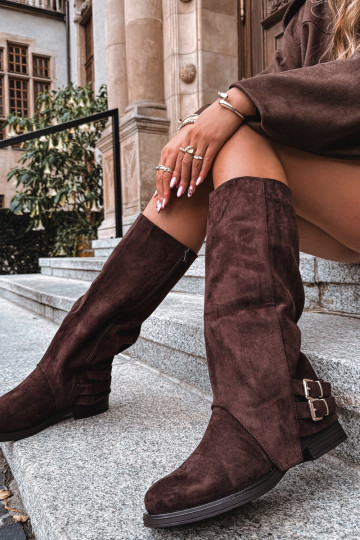Insulated Women's Boots with Buckles Chocolate Umbria