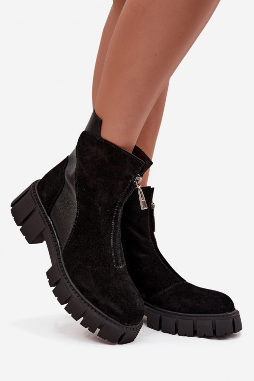 Women's Boots Made of Genuine Suede Lined D A JC52 874 Black Women's Boots Made of Genuine Suede Lined D A JC52 874 Black