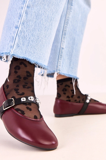 Bordowe baleriny ze...