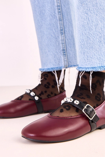 Bordowe baleriny ze... 2