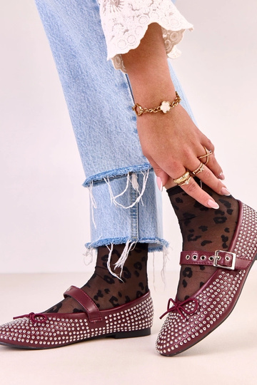 Bordowe baleriny zdobione... 2