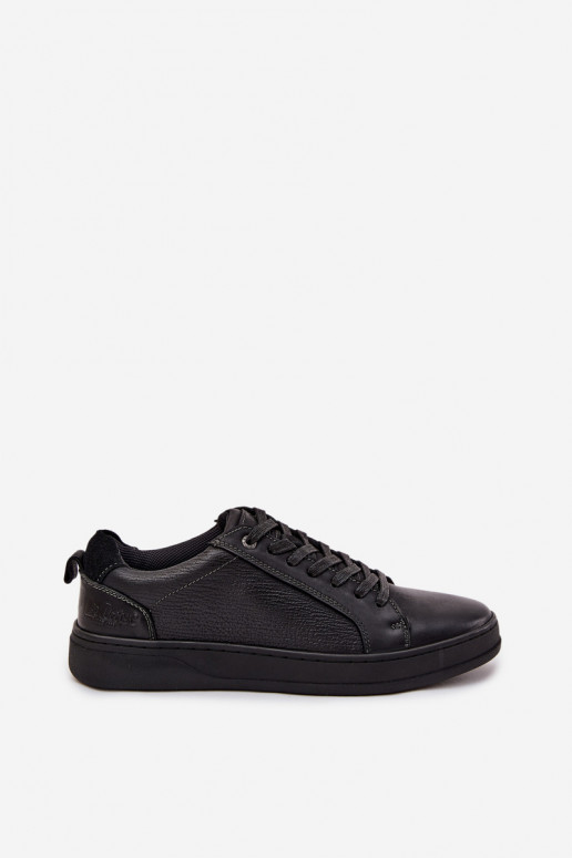 Skórzane Sneakersy Męskie Lee Cooper LCJ-25-33-3965 Czarne
