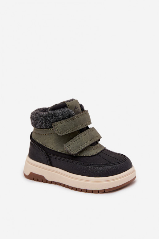 Children's Winter Shoes Snow Boots with Velcro Green-Black Darlene Children's Winter Shoes Snow Boots with Velcro Green-Black Darlene