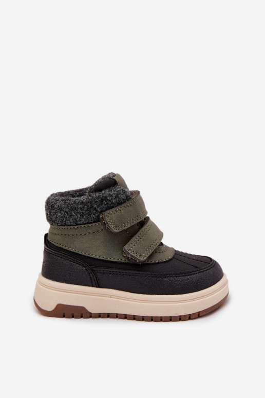 Children's Winter Shoes Snow Boots with Velcro Green-Black Darlene Children's Winter Shoes Snow Boots with Velcro Green-Black Darlene