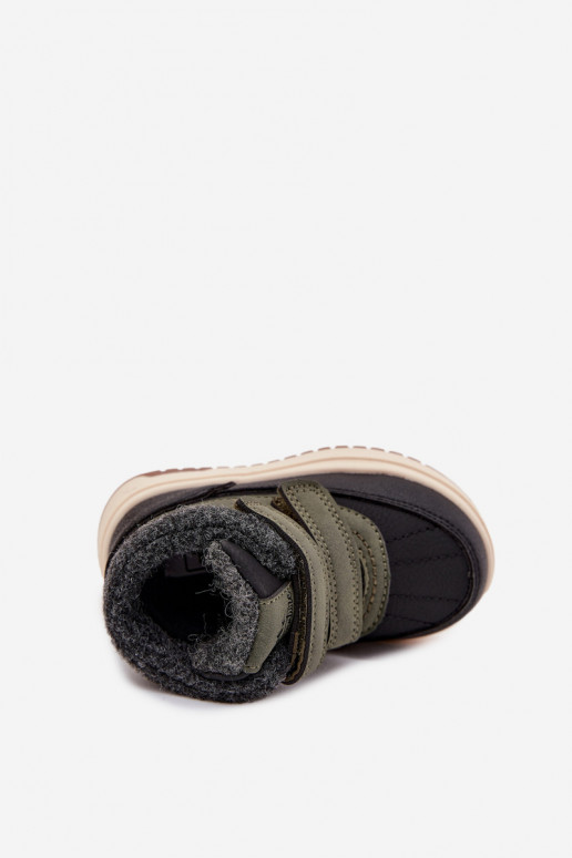 Children's Winter Shoes Snow Boots with Velcro Green-Black Darlene Children's Winter Shoes Snow Boots with Velcro Green-Black Darlene
