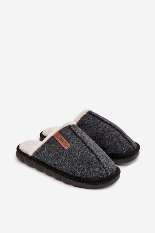 Men's slippers with warm fur Black Darielle Men's slippers with warm fur Black Darielle