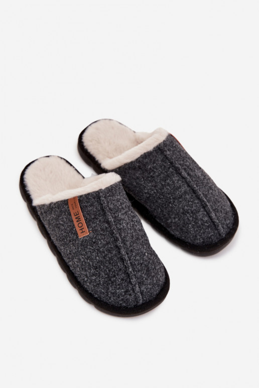 Men's slippers with warm fur Black Darielle Men's slippers with warm fur Black Darielle