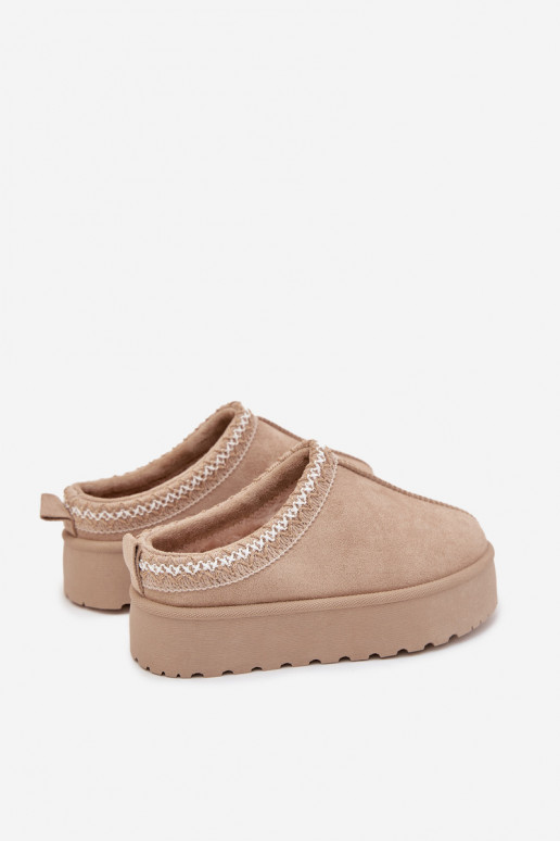 Children Youth Snow Boots With Embroidery On Platform Beige Jolisse Children Youth Snow Boots With Embroidery On Platform Beige Jolisse