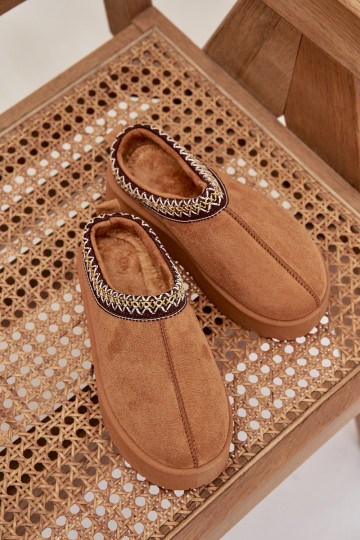 Children Youth Snow Boots With Embroidery On Platform Camel Jolisse