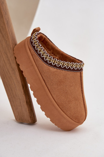 Children Youth Snow Boots With Embroidery On Platform Camel Jolisse 2