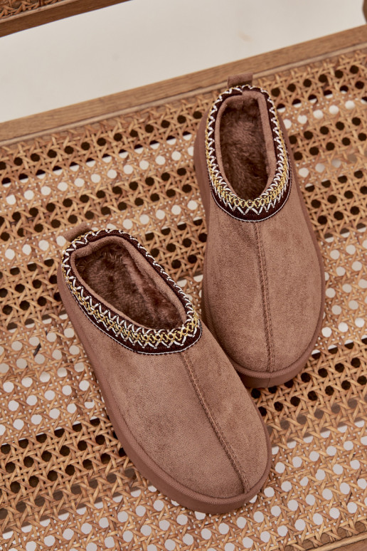 Children's Youth Snow Boots with Embroidery on Platform Khaki Jolisse Children's Youth Snow Boots with Embroidery on Platform Khaki Jolisse