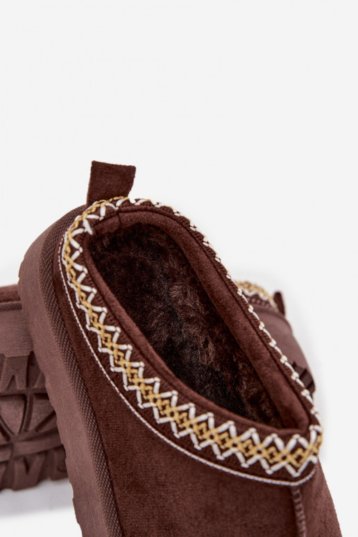 Children Youth Snow Boots With Embroidery On Platform Chocolate Jolisse Children Youth Snow Boots With Embroidery On Platform Chocolate Jolisse