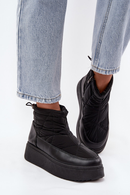 Women's Snow Boots on Platform Lined with Fur Black Tahlira Women's Snow Boots on Platform Lined with Fur Black Tahlira