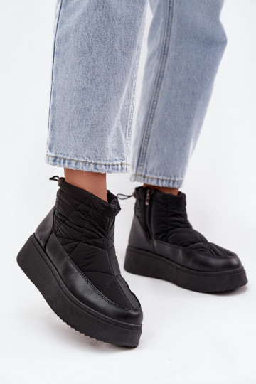 Women's Snow Boots on Platform Lined with Fur Black Tahlira 2