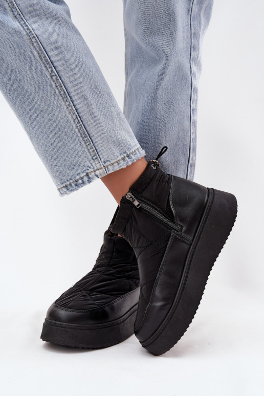 Women's Snow Boots on Platform Lined with Fur Black Tahlira Women's Snow Boots on Platform Lined with Fur Black Tahlira