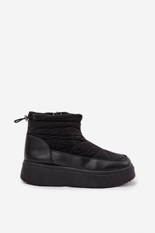 Women's Snow Boots on Platform Lined with Fur Black Tahlira Women's Snow Boots on Platform Lined with Fur Black Tahlira