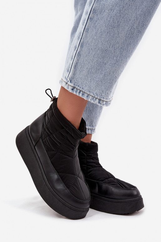Women's Snow Boots on Platform Lined with Fur Black Tahlira Women's Snow Boots on Platform Lined with Fur Black Tahlira