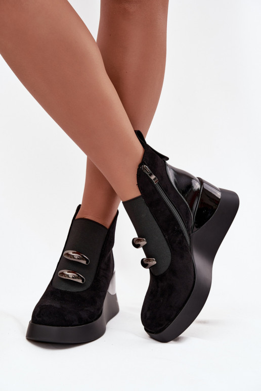 Women's Platform Ankle Boots D&A MR52-106 Black Women's Platform Ankle Boots D&A MR52-106 Black