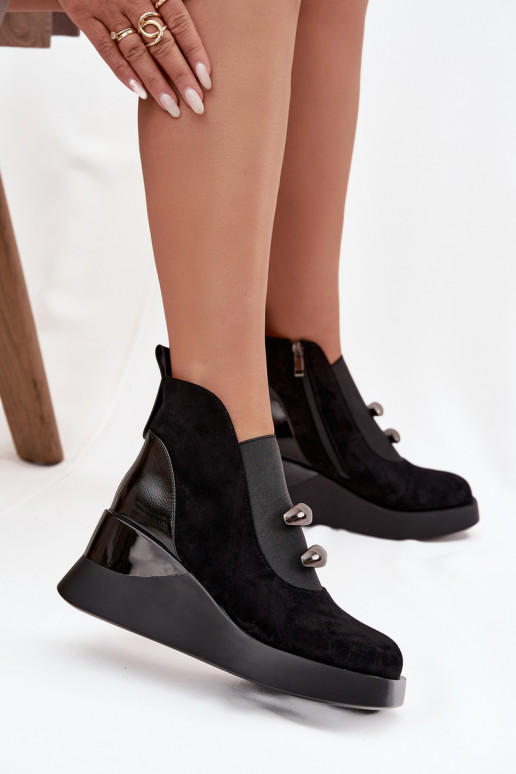 Women's Platform Ankle Boots D&A MR52-106 Black Women's Platform Ankle Boots D&A MR52-106 Black