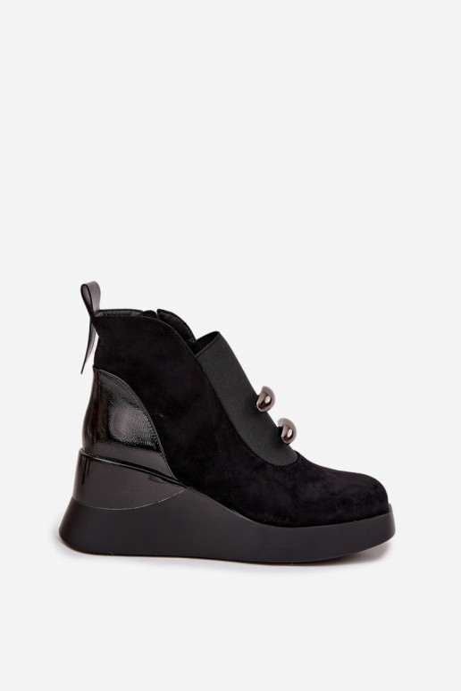 Women's Platform Ankle Boots D&A MR52-106 Black Women's Platform Ankle Boots D&A MR52-106 Black