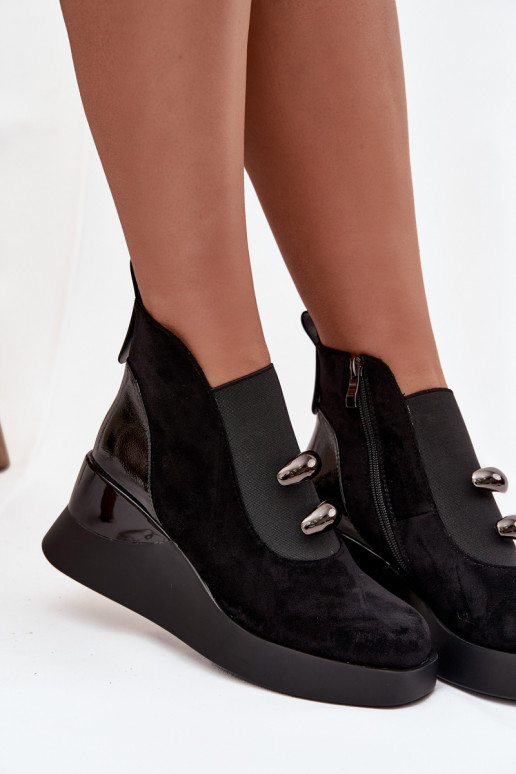 Women's Platform Ankle Boots D&A MR52-106 Black Women's Platform Ankle Boots D&A MR52-106 Black