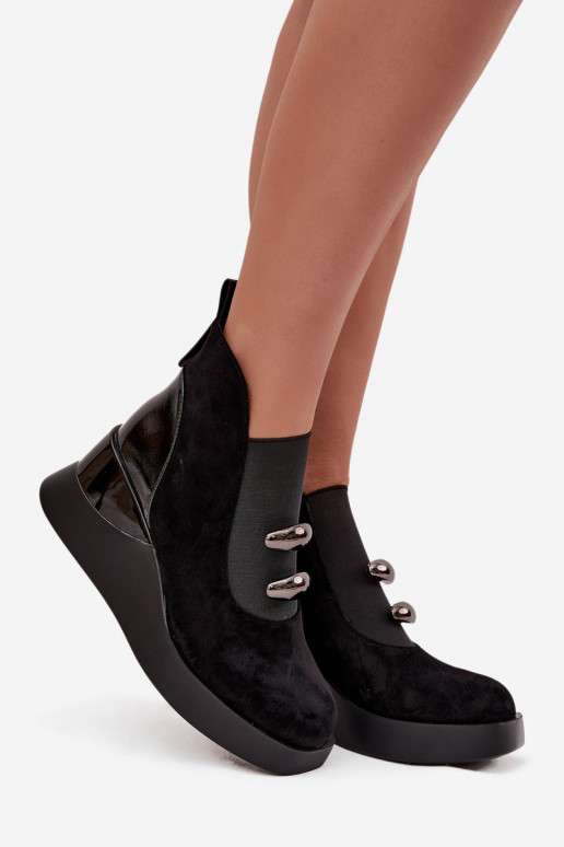 Women's Platform Ankle Boots D&A MR52-106 Black Women's Platform Ankle Boots D&A MR52-106 Black