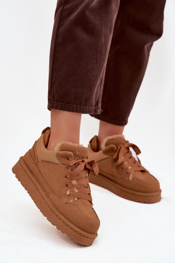 Women's Sneakers Lined with Furry Camel Cyrissa