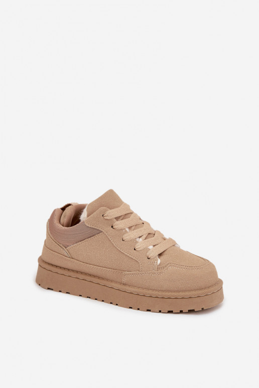 Women's Sneakers Lined with Fur Beige Cyrissa Women's Sneakers Lined with Fur Beige Cyrissa
