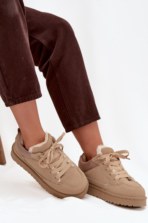 Women's Sneakers Lined with Fur Beige Cyrissa Women's Sneakers Lined with Fur Beige Cyrissa