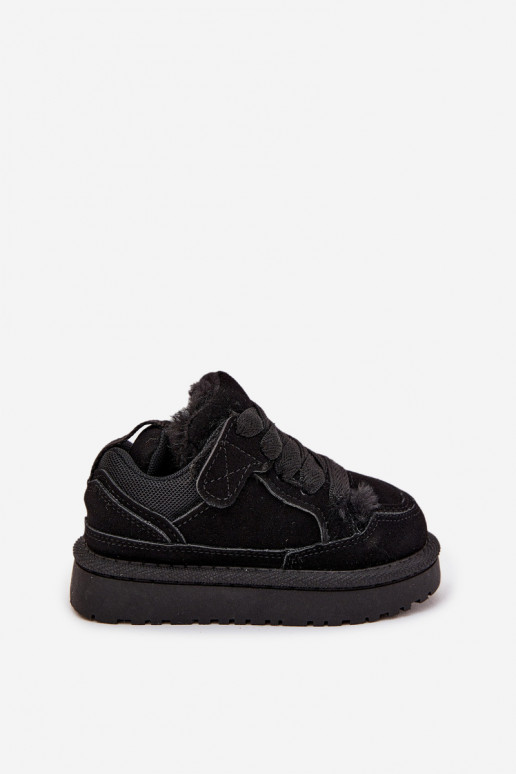 Dziecięce Sneakersy Ocieplane Futerkiem Czarne Mireen Dziecięce Sneakersy Ocieplane Futerkiem Czarne Mireen