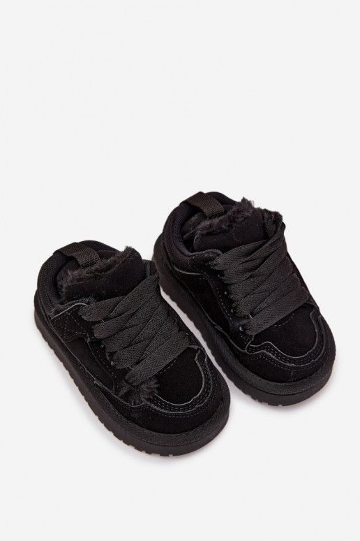 Dziecięce Sneakersy Ocieplane Futerkiem Czarne Mireen Dziecięce Sneakersy Ocieplane Futerkiem Czarne Mireen