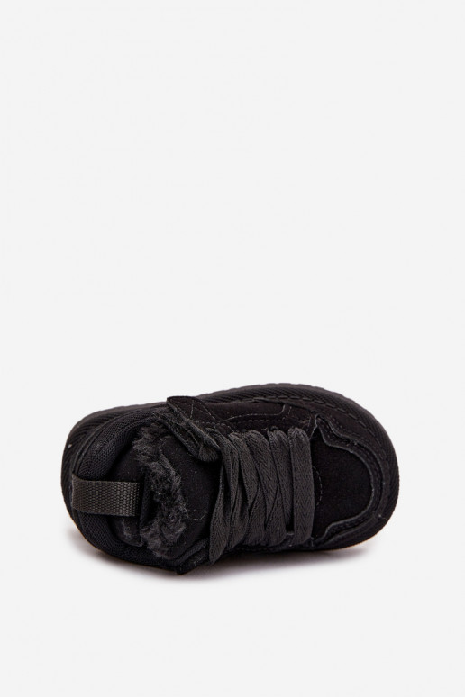 Dziecięce Sneakersy Ocieplane Futerkiem Czarne Mireen Dziecięce Sneakersy Ocieplane Futerkiem Czarne Mireen