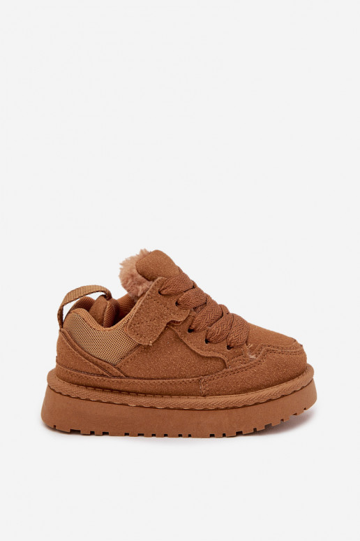 Dziecięce Sneakersy Ocieplane Futerkiem Camel Mireen Dziecięce Sneakersy Ocieplane Futerkiem Camel Mireen