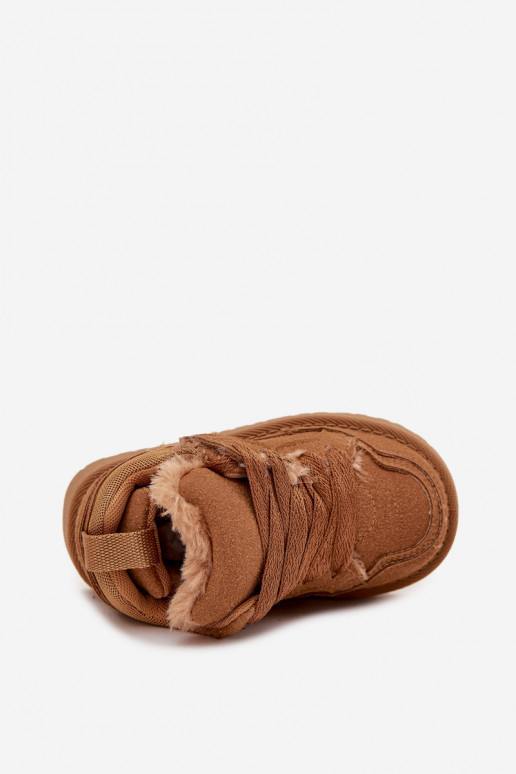 Dziecięce Sneakersy Ocieplane Futerkiem Camel Mireen Dziecięce Sneakersy Ocieplane Futerkiem Camel Mireen