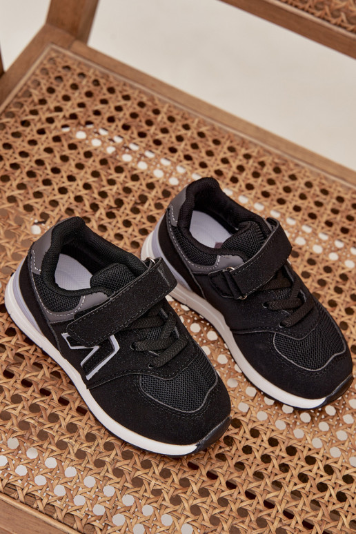 Buty Sportowe Sneakersy Dziecięce Na Rzep Czarne Galisse Buty Sportowe Sneakersy Dziecięce Na Rzep Czarne Galisse