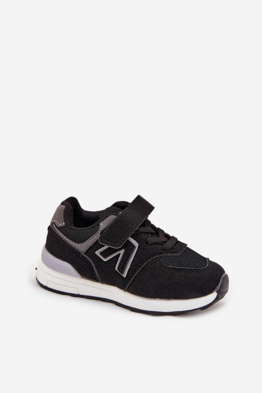Buty Sportowe Sneakersy Dziecięce Na Rzep Czarne Galisse Buty Sportowe Sneakersy Dziecięce Na Rzep Czarne Galisse