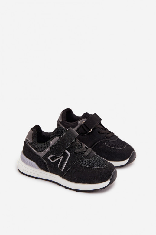 Buty Sportowe Sneakersy Dziecięce Na Rzep Czarne Galisse Buty Sportowe Sneakersy Dziecięce Na Rzep Czarne Galisse