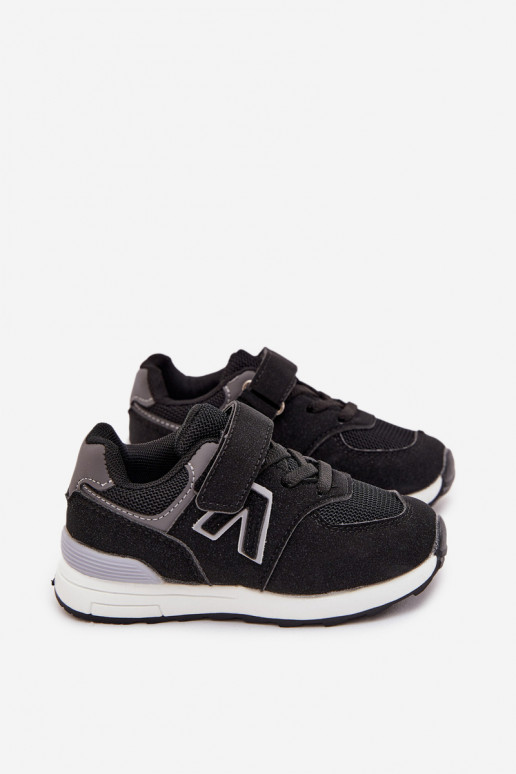 Buty Sportowe Sneakersy Dziecięce Na Rzep Czarne Galisse Buty Sportowe Sneakersy Dziecięce Na Rzep Czarne Galisse