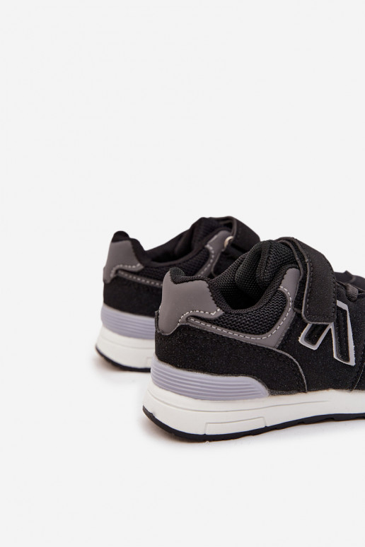 Buty Sportowe Sneakersy Dziecięce Na Rzep Czarne Galisse Buty Sportowe Sneakersy Dziecięce Na Rzep Czarne Galisse