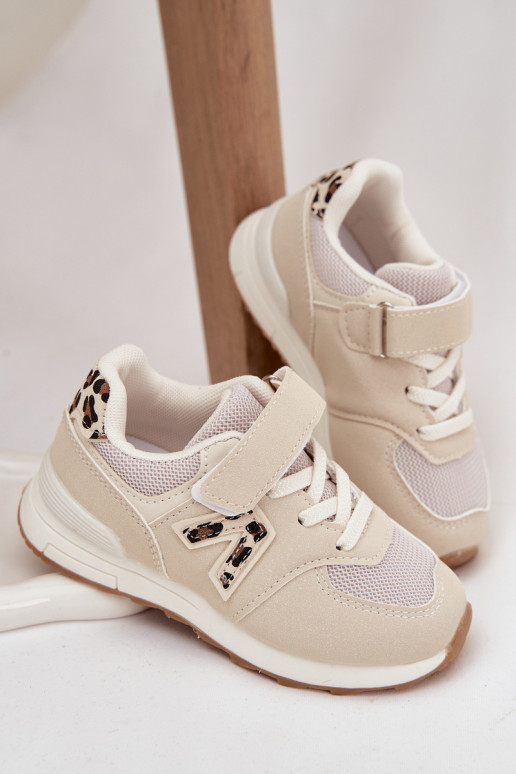 Buty Sportowe Sneakersy Dziecięce Na Rzep Beżowe Galisse Buty Sportowe Sneakersy Dziecięce Na Rzep Beżowe Galisse