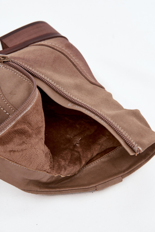 Women's ankle boots with low heel with gathering lined khaki Gracia Women's ankle boots with low heel with gathering lined khaki Gracia