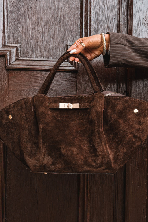Bag Made of Natural Suede Chocolate Fiorenza Bag Made of Natural Suede Chocolate Fiorenza